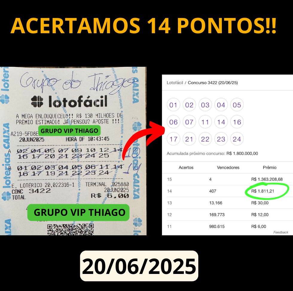 ACERTAMOS 14 PONTOS