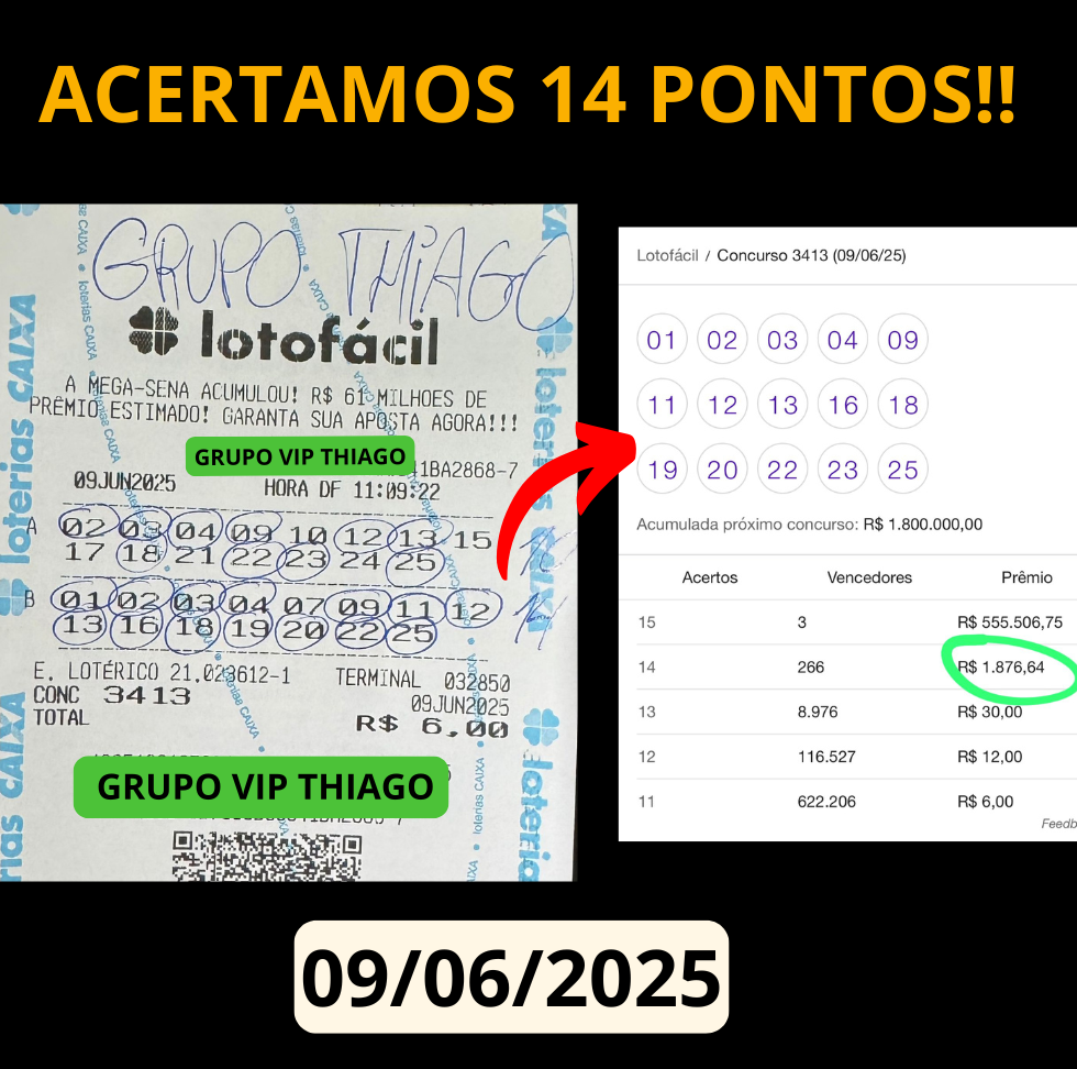 ACERTAMOS 14 PONTOS